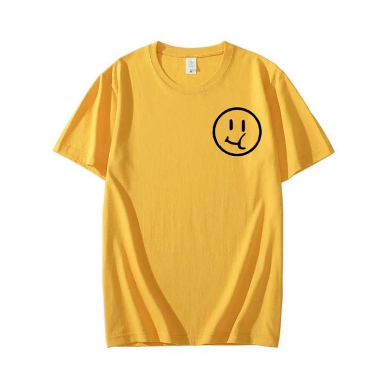 Atasan baju kaos pria kaos oblong laki laki dewasa lengan pendek smiley