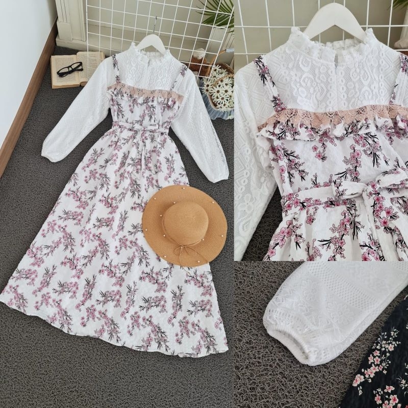 DRESS FELICE CRINKLE BRUKAT, MAXY DRESS