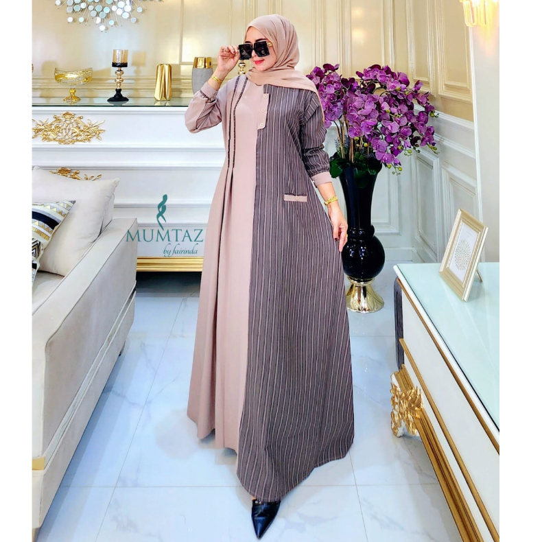 Gamis Aurel by mumtaz melva series syakila premium maulid series salur renda serut pinggang selebgram classical abaya