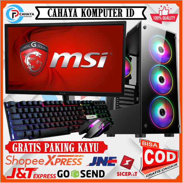 AMD Ryzen 7 5700G Ram 16GB SSD 128Gb Monitor 24 Inch Gaming Design Mantap Fulset Siap Pakai