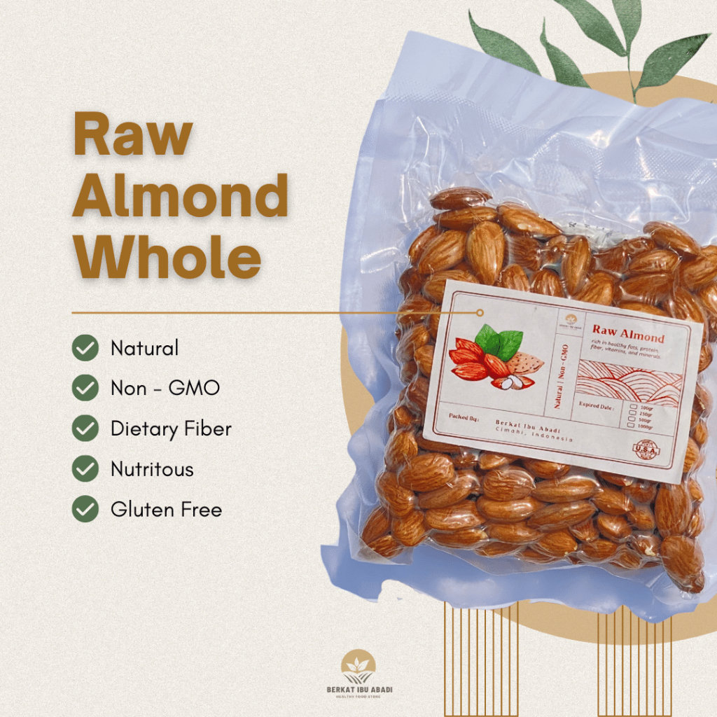 

Kacang Almond Mentah 1kg / Raw Almond 1kg ( Blue Diamond )