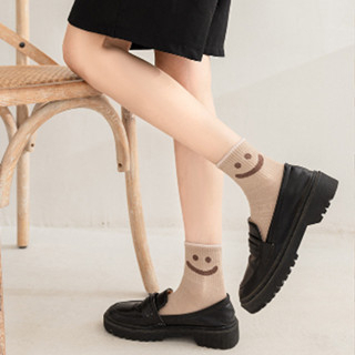 GO!KK1227 Kaos Kaki Motif Smile Senyum setinggi betis Fashion Ankle Socks Korean Model Cute Style