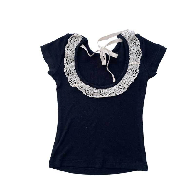 babyfit kaos lengan pendek punggung renda baju anak perempuan blus korean style import sc-0607