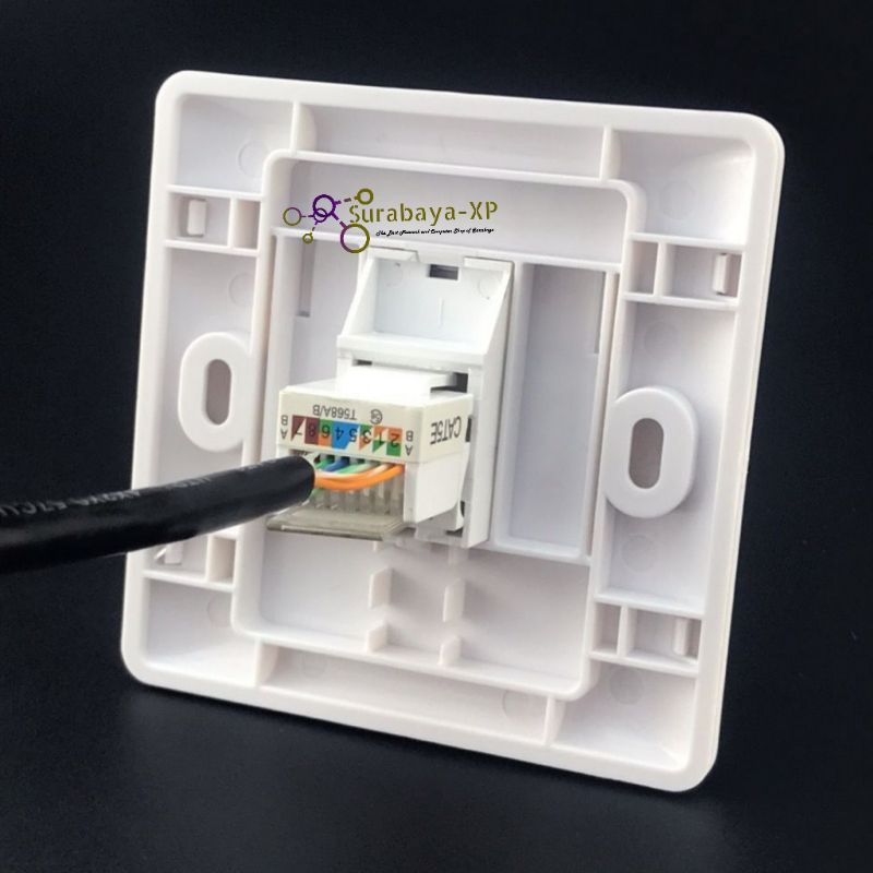 FACEPLATE DINDING + MODULAR RJ45 CAT5E CAT6