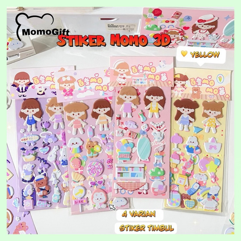 

Stiker MOMO Pakaian 3D Timbul Buat DIY Decor Buku Jurnal/ Sticker Korean Dressing Style