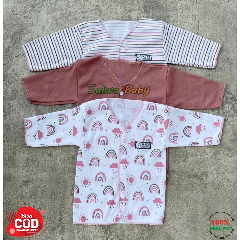 Isi 6 PCS Baju Celana Bayi / 3 Setel Baju Lengan Panjang Celana Panjang Usia 0-3 Bulan Seri Dusty Pink Anababy