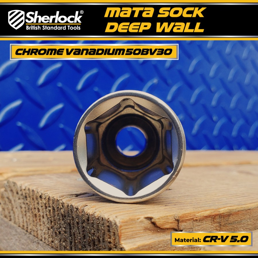 Mata Kunci Shock Impact Panjang 1/2 Drive 6 PT/ Deep Wall Mata Sok Socket Bits Sherlock