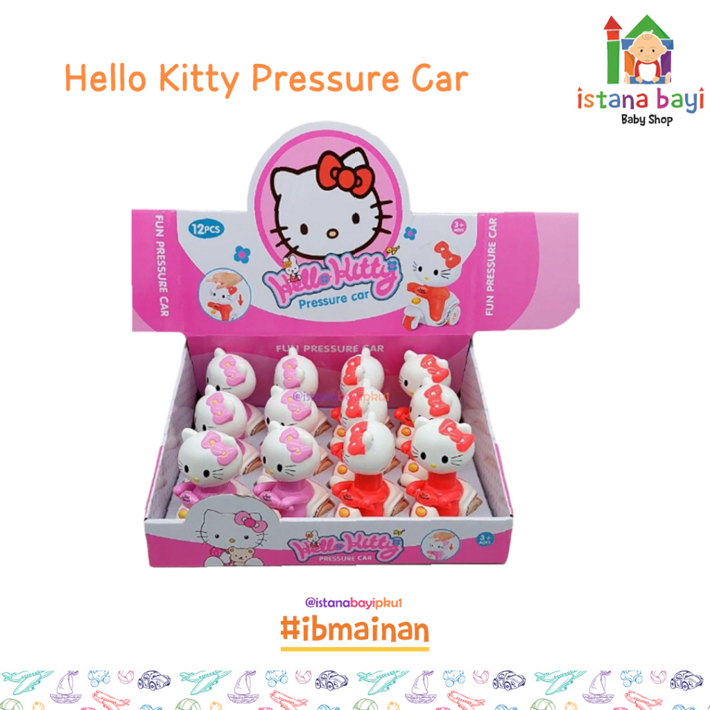 Happy Runing Little Animal / Hello Kitty Pressure Car - Mainan Mobil Anak