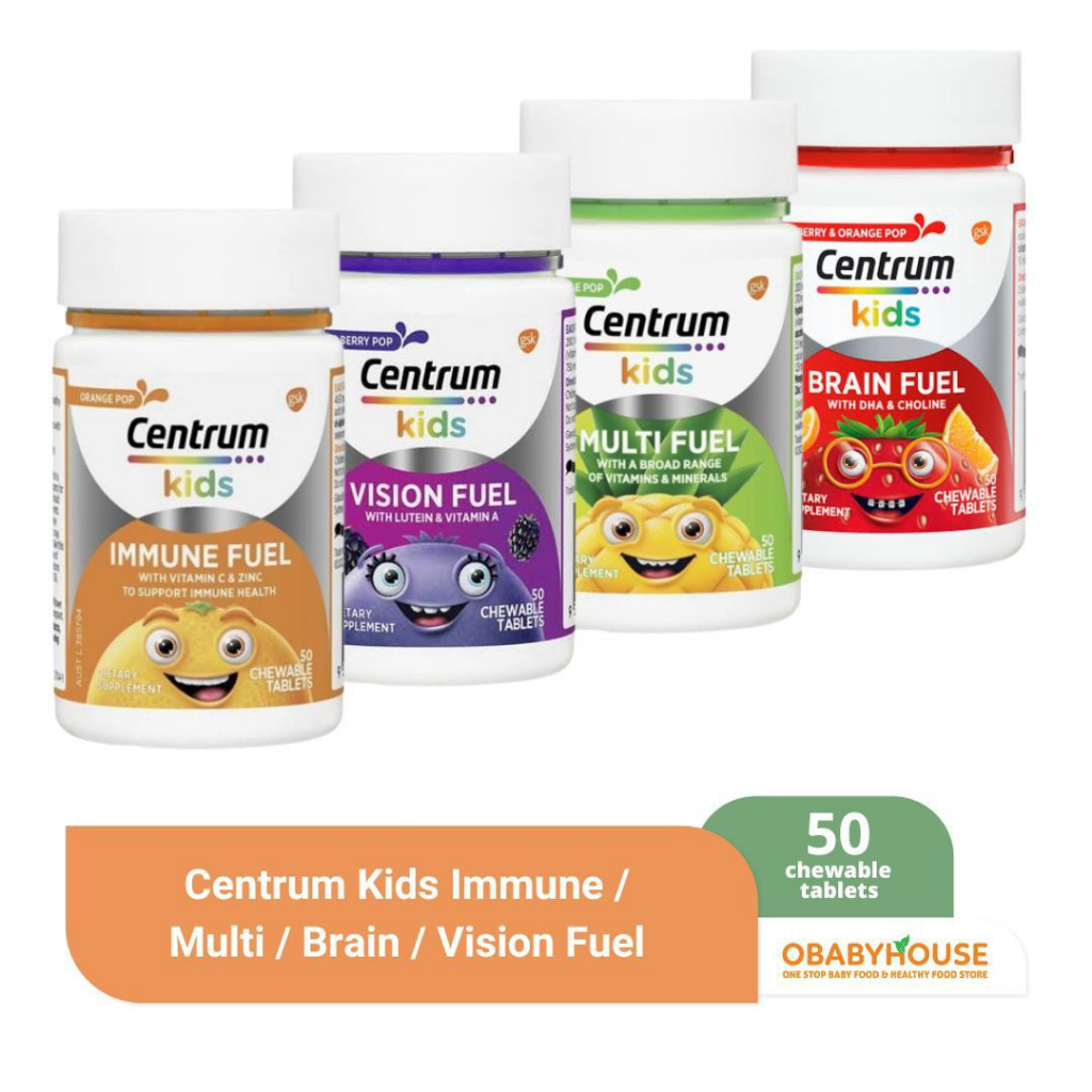 Centrum Kids Immune / Multi / Brain / Vision Fuel 50 Chewable Tablets