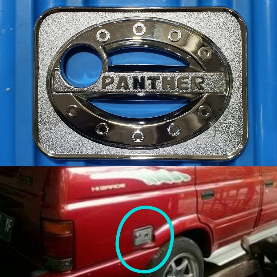 Tank Cover Pelapis Tanki Tutup Bengsin Mobil ISUZU PANTHER LAMA Chrome
