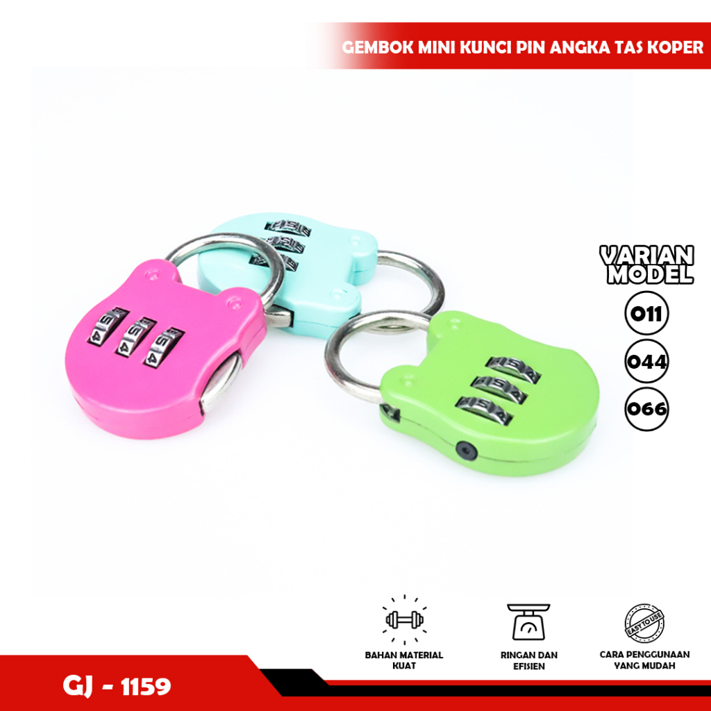 BEST GEMBOK KOPER MINI CARABINER LOCK KUNCI PIN ANGKA TRAVEL TAS KOPER-yoyooo