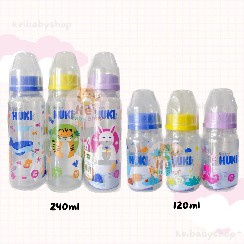 Huki Botol Susu PP Round Orthodontic Nipple 120ml 240ml Ci0329 Ci0328