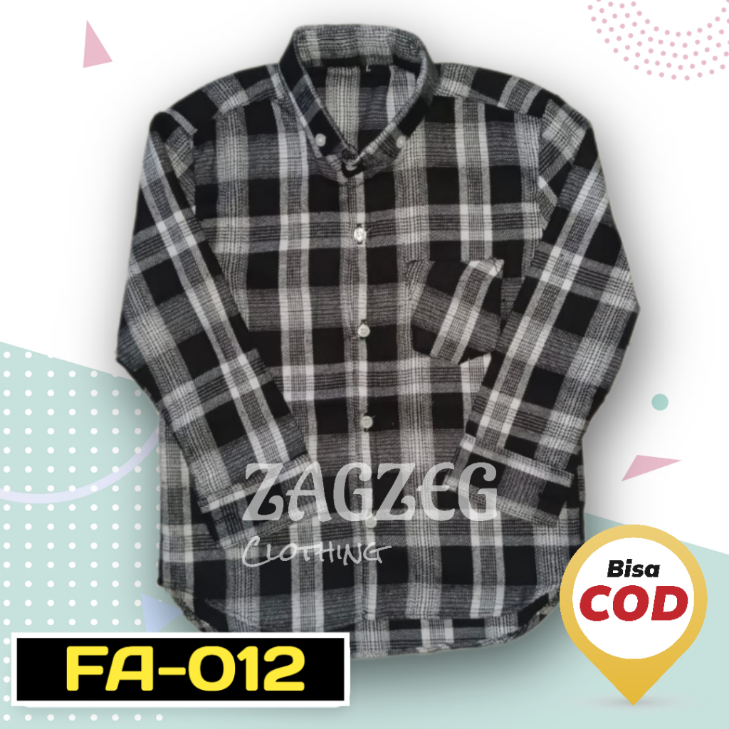 Zagzeg Clothing Promo MURAH Atasan Kemeja Flannel Anak Kemeja Motif Kotak Bahan Flanel Premium Import Anak Tanggung usia umur 7-12 tahun Kemeja Anak Pria Hits Size M L XL Lengan Panjang