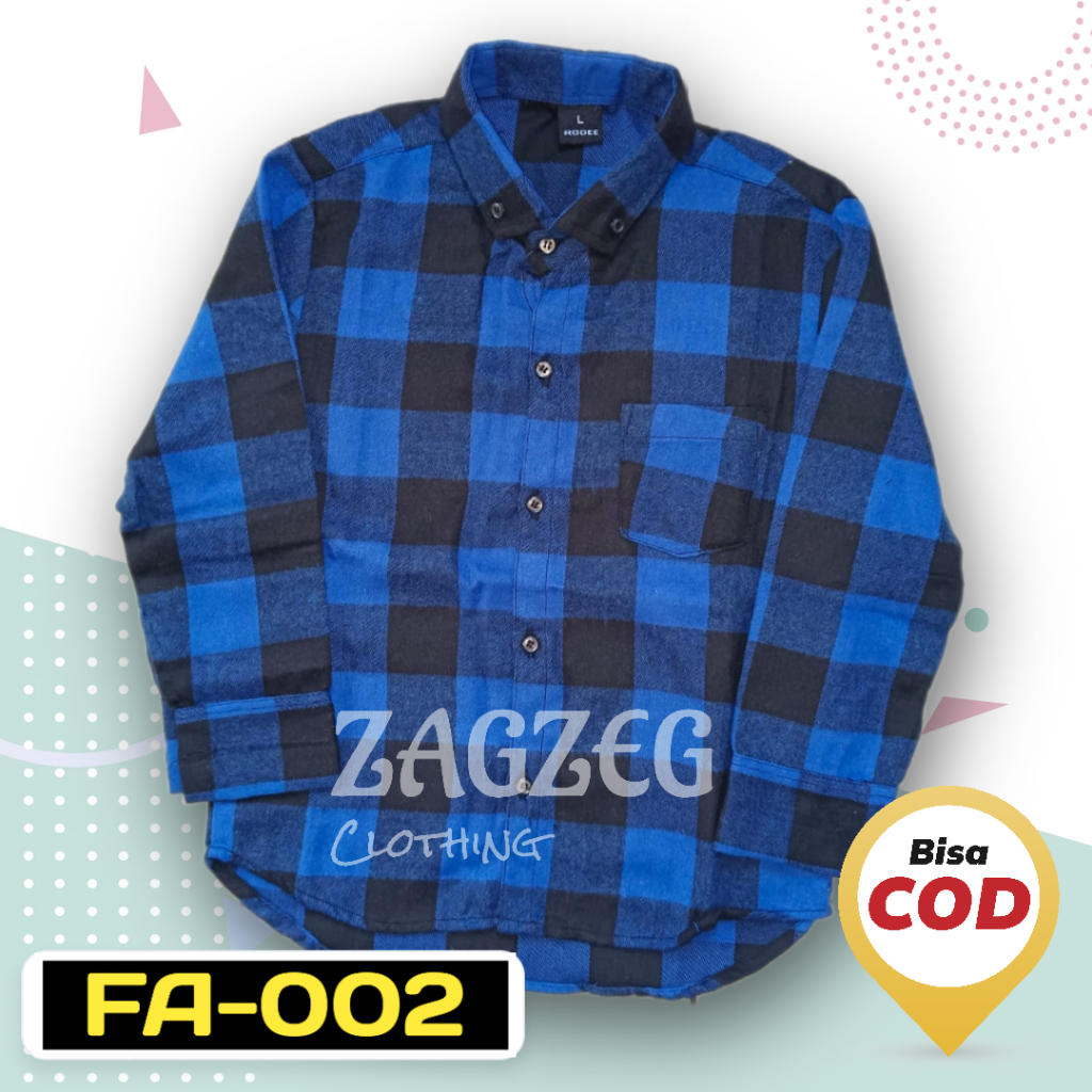 Zagzeg Clothing Promo MURAH Atasan Kemeja Flannel Anak Kemeja Motif Kotak Bahan Flanel Premium Import Anak Tanggung usia umur 7-12 tahun Kemeja Anak Pria Hits Size M L XL Lengan Panjang