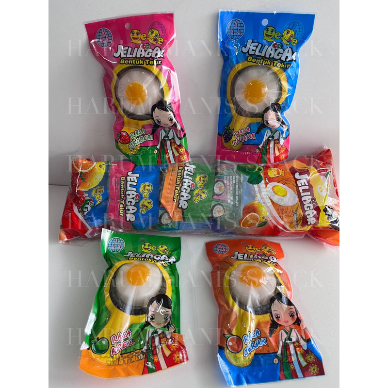 

Jeli Agar Telor Ceplok Bentuk Telur Sachet Aneka Rasa Buah isi 10 pcs