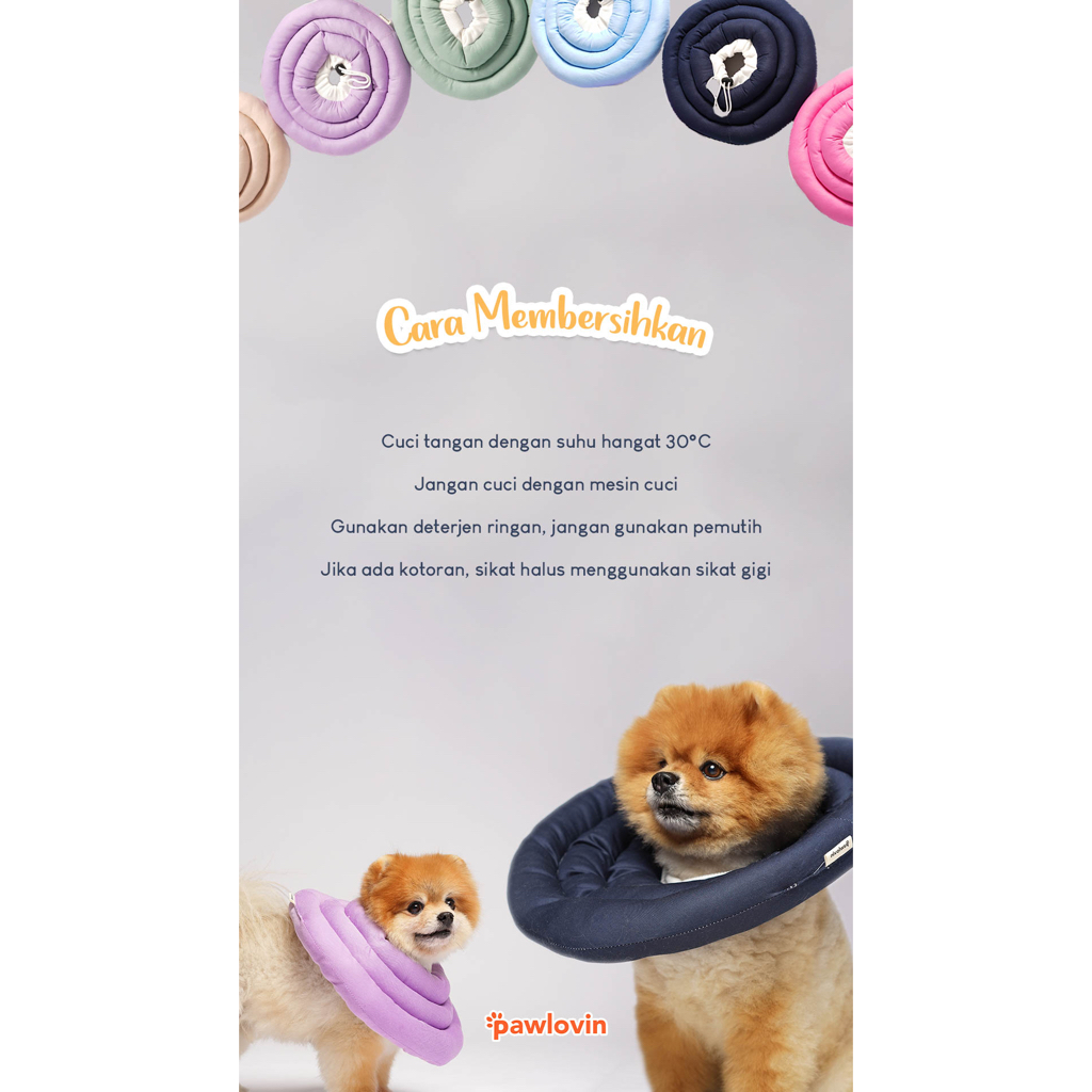 PAWLOVIN - Bantal Corong Pelindung Leher Kucing &amp; Anjing Lollipop Neck Collar