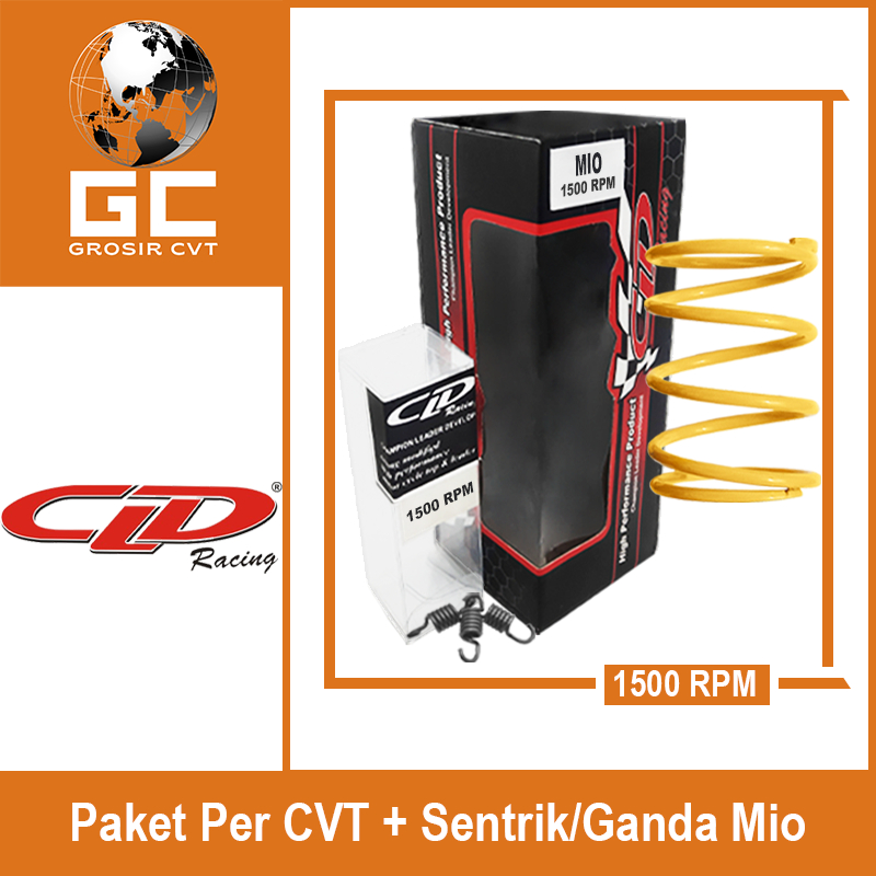 Paket Per CVT Sentrik Ganda Racing Yamaha Mio Sporty Smile J Soul GT M3 S Z Fazzio Lexi X Ride Fino Freego 110/115/125 CLD 1000/1500 RPM