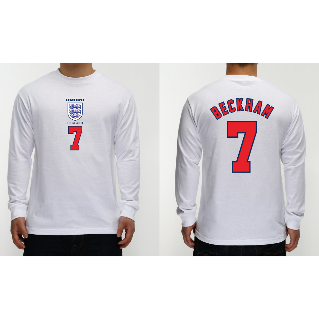 T-SHIRT KAOS LENGAN PANJANG BECKHAM ENGLAND 98