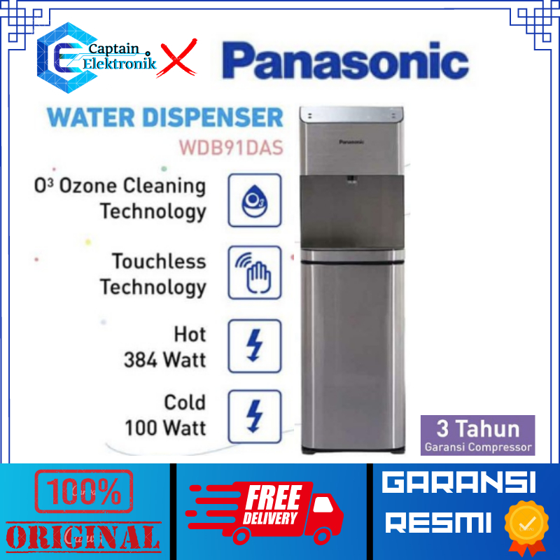 Water Dispenser Panasonic Galon Bawah NY-WDB91DAS Touchless WDB91DAS