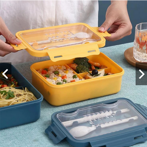 Lunch Box Set Bekal Makanan Anti Tumpah Kotak Makan Dengan Sekat Kotak Makan Lunch Box Ompreng Tempat Bekal Makanan BPA Free Anti Tumpah Free Sendok Garpu