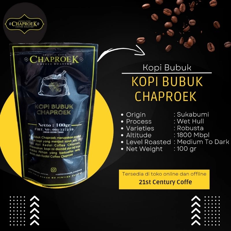 

Kopi Bubuk Chaproek Sukabumi | Kopi Bubuk Robusta 100gr