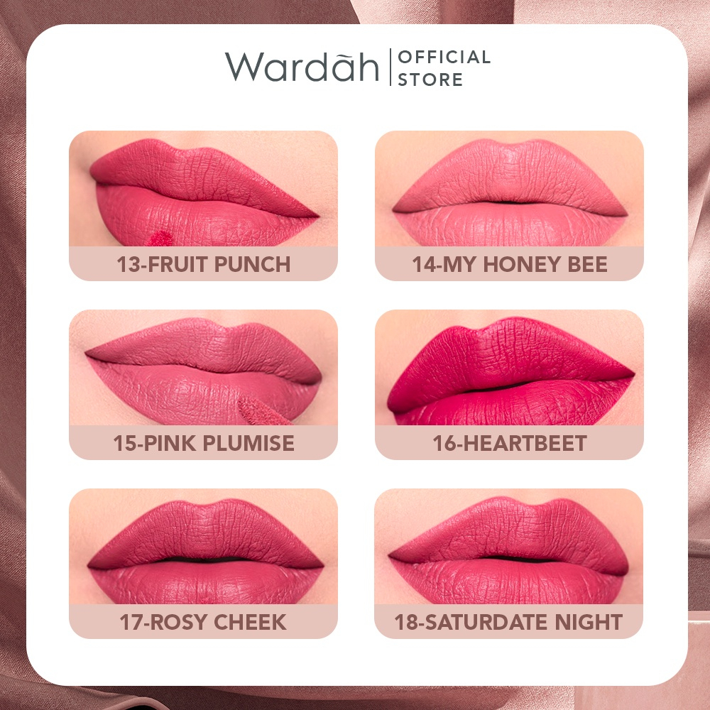 ARJUNA Wardah Matte Lip Cream - Lushlip Liquid Lip Cream - Warna Intense dan Tahan Lama - Matte Finish