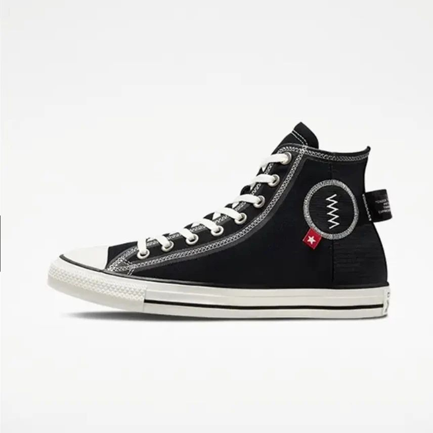 Sepatu Sneakers Unisex CONVERSE CT AS High Logo Tag Black White Original A06105C