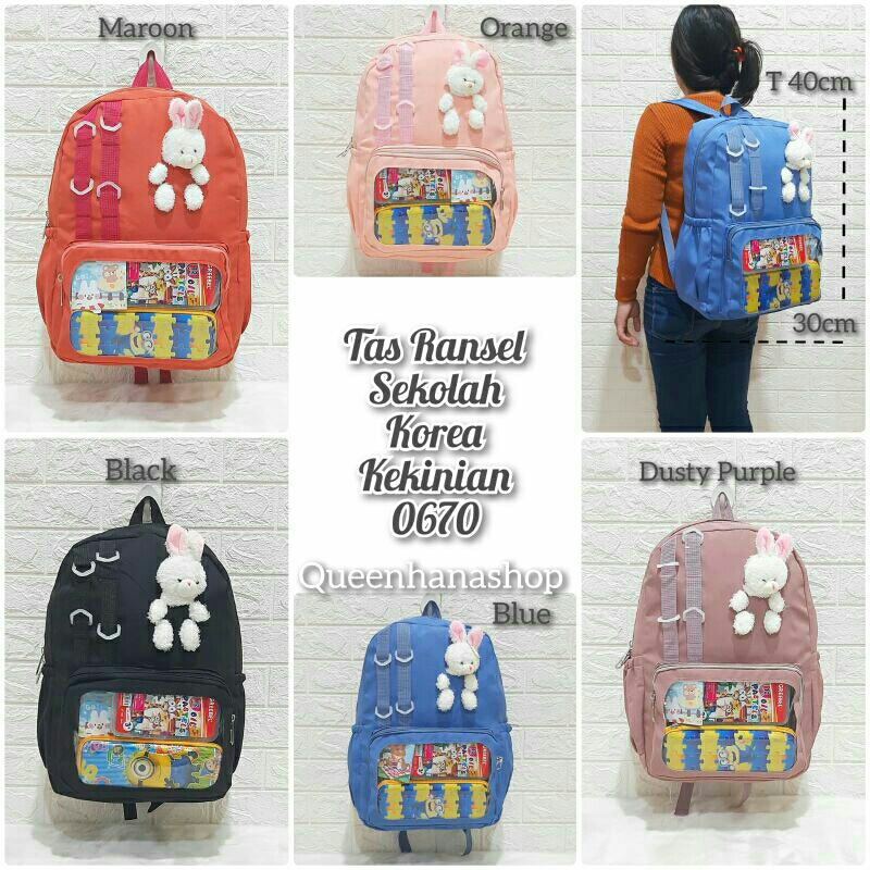 New Tas Ransel Sekolah Korea Remaja Kekinian 0670