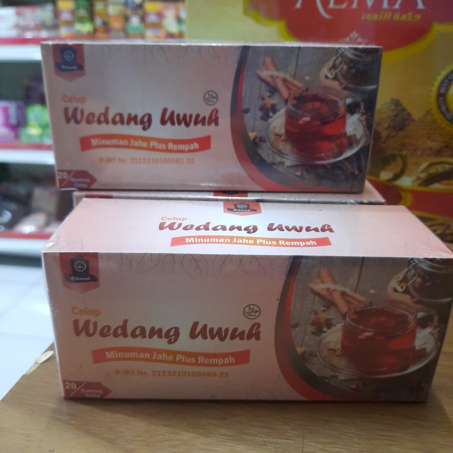 

teh celup Wedang Uwuh isi 20 saset HIKMAH HERBAL Menurunkan Kolesterol Mengobati Masalah Perut Menghilangkan Capek Kaya Akan Antioksidan .Menghilangkan Nyeri .Menyegarkan Badan .Meningkatkan Kekebalan Tubuh 8.Melancarkan Sirkulasi Darah