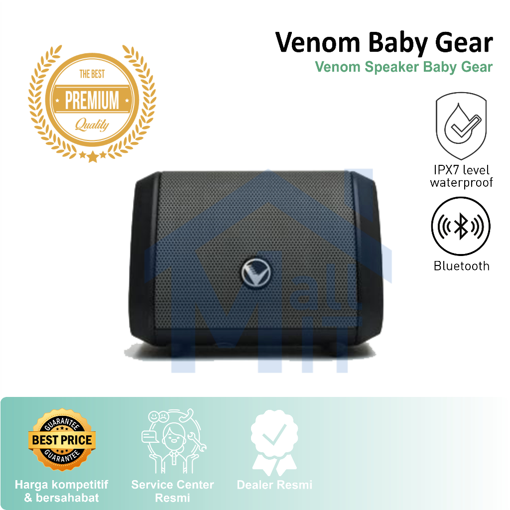 Speaker Bluetooth Portable VENOM BABY GEAR VBG-1 Waterproof Hitam