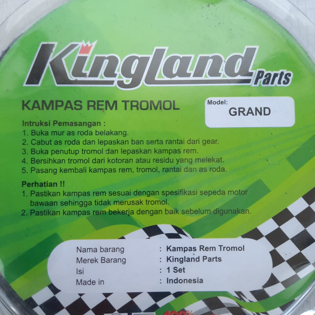 KAMPAS REM BELAKANG GRAND KINGLAND PAKET 5