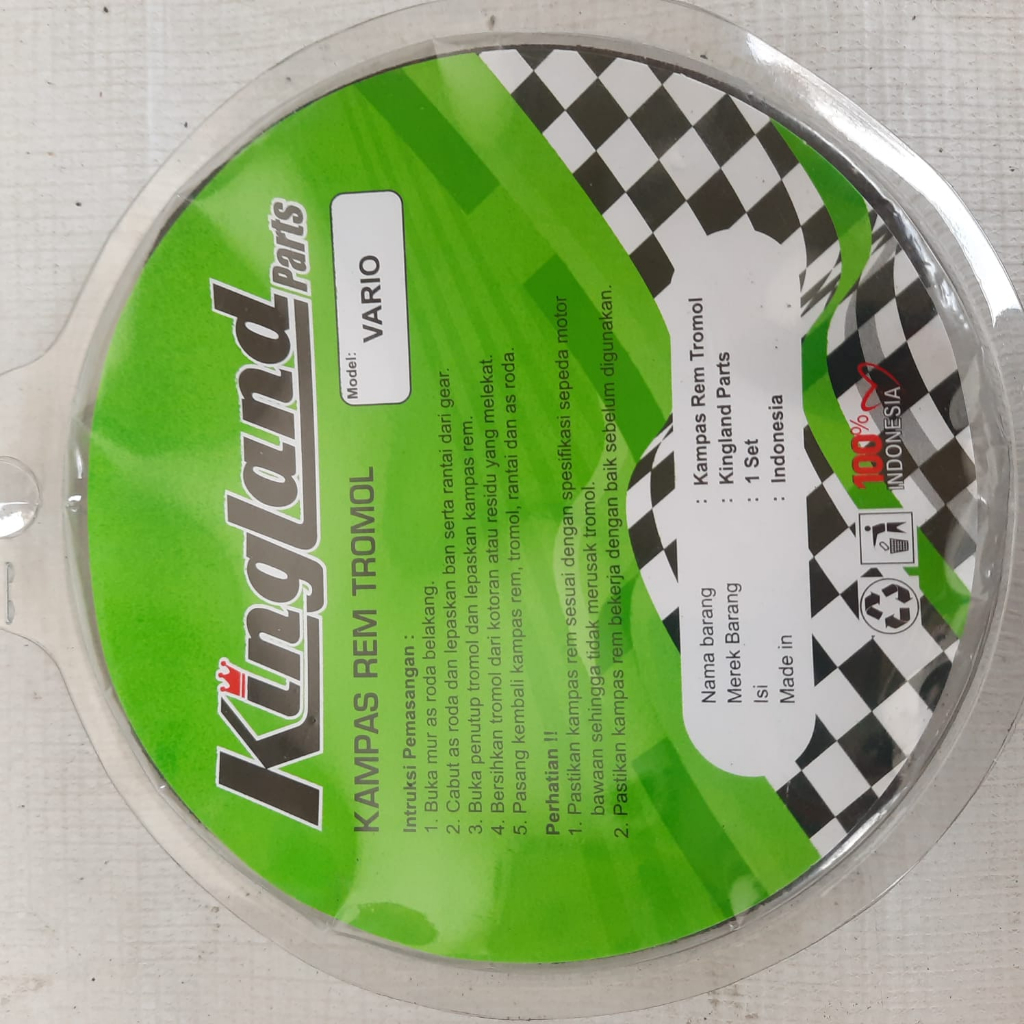 KAMPAS REM BELAKANG VARIO KINGLAND PAKET 10