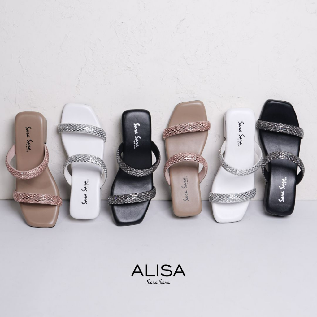 Sara Sara ALISA Sandal Heels Wanita sandal selop tali sandal hak terbaru