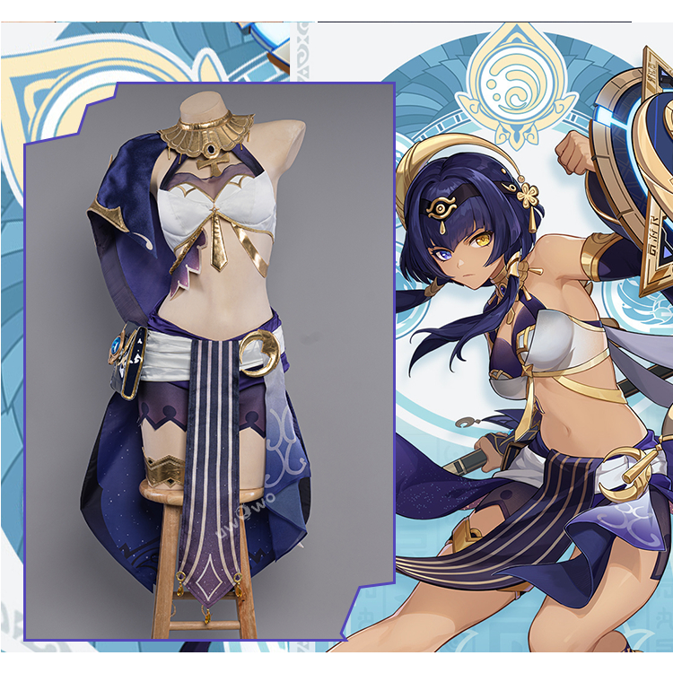 UWOWO Candace Cosplay S-3XL Genshin Impact: Candace Kandakia Golden Vow Sumeru Hydro Female Hallowee