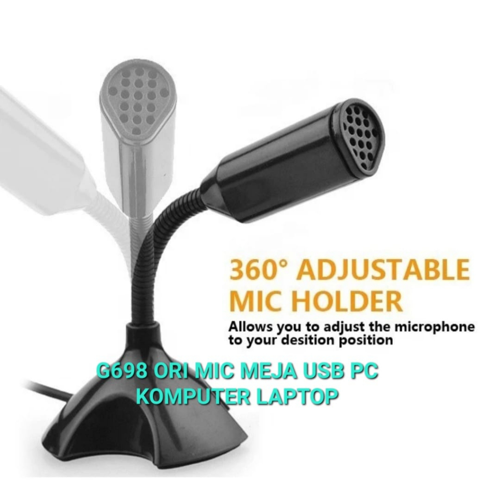 G698 ORI MIC USB MiK Kabel Microphone PC Mikrofon Laptop Microfon Gaming Mikropon Plug Play MEJA TABLE KOMPUTER MESIN METING ACARA HAJATAN ORIGINAL ASLI DESKTOP MINI STAND CONDENSOR CONDENSER REKAM RECORDING RECORD  GARANSI UANG KEMBALI JIKA PRODUK TIDAK