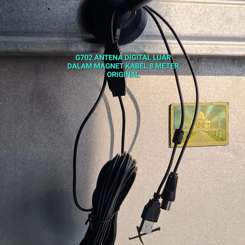 G702 ANTENA DIGITAL LUAR DALAM MAGNET KABEL 8 METER BOOSTER TV ORIGINAL SET TOP BOX STB OUTDOOR INDOOR USB POWER PORT PENGUAT SINYAL SIGNAL TIVI TELEVISI HDTV  GARANSI UANG KEMBALI BILA PRODUK YANG DITERIMA TIDAK BERFUNGSI / TIDAK SESUAI / TIDAK COCOK  Ca