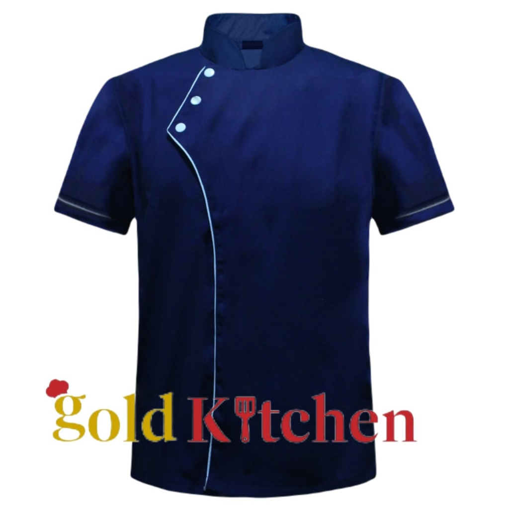 Baju Koki Chef Jacket Seragam Kerja Pria Wanita Lengan Pendek Model Style