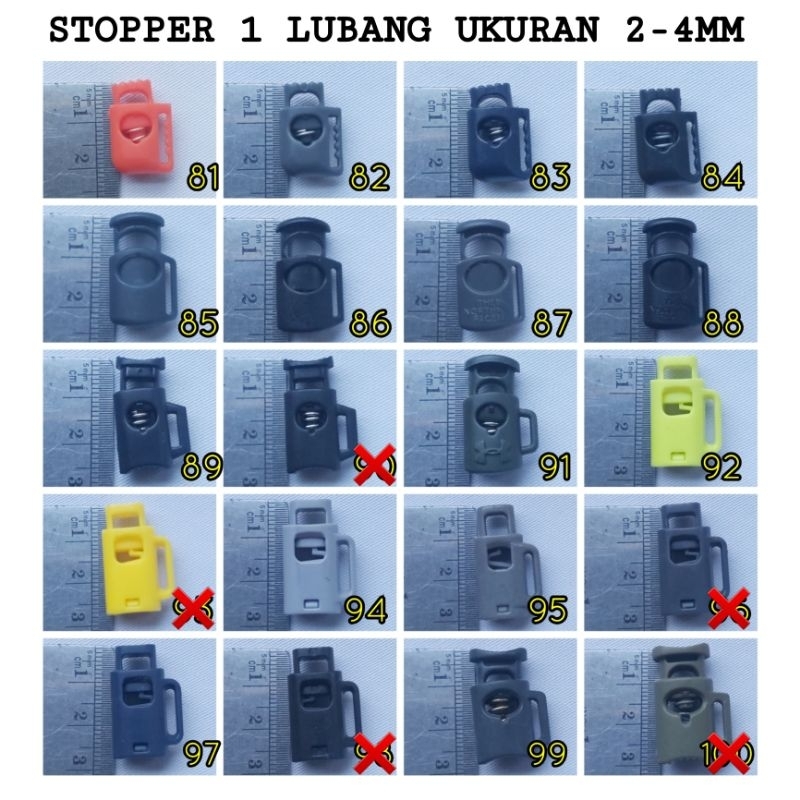 Stopper Tali Stoper Botol 1 Lubang Cord Lock Tali Serut 3mm 4mm