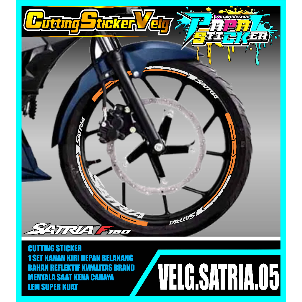 STIKER VELG SATRIA CUTTING STICKER VELG SATRIA  CUTTING VARIASI SUZUKI SATRIA LIS BAN/VELG 05