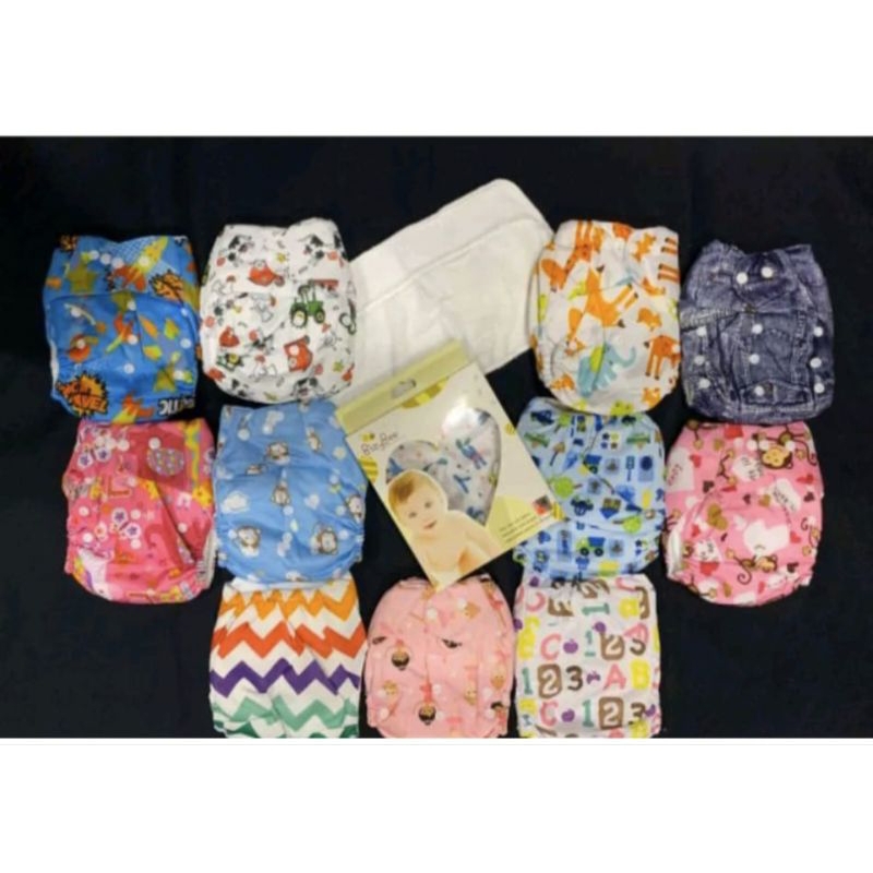 BIZYBEE CLOTH DIAPER CLODI POPOK KAIN BAYI DILENGKAPI 2 INSERT MOTIF RANDOM NYAMAN DI PAKAI