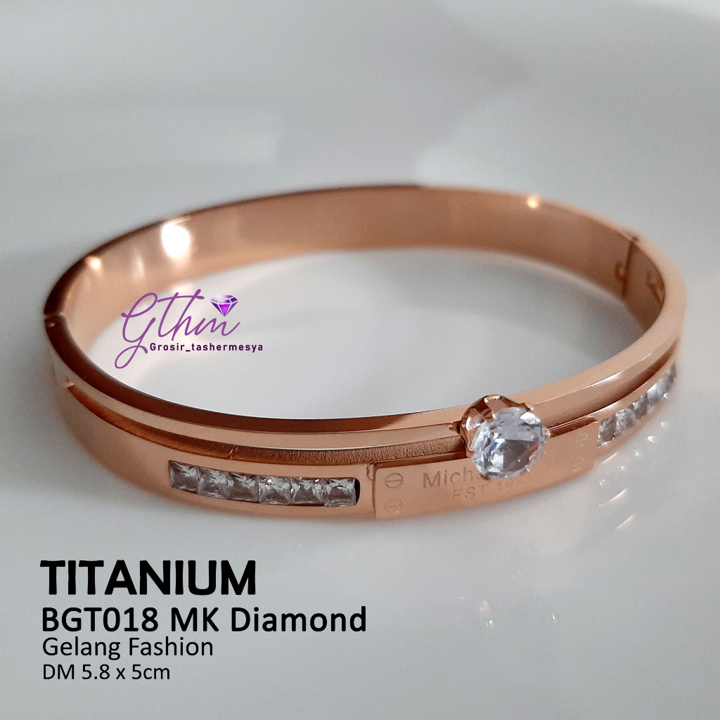 Gelang Titanium Branded Solitaire Anti Karat Perhiasan Import Premium BGT018 GTHM