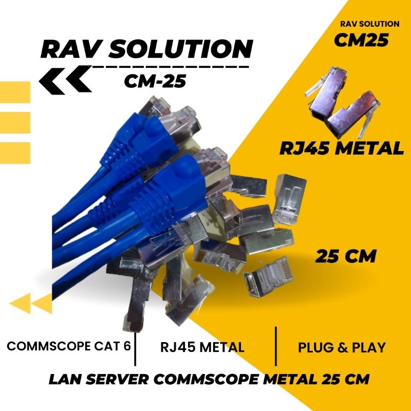 KABEL LAN SERVER COMMSCOPE METAL CAT 6 25 CM CUSTOM RAV SOLUTION CM25