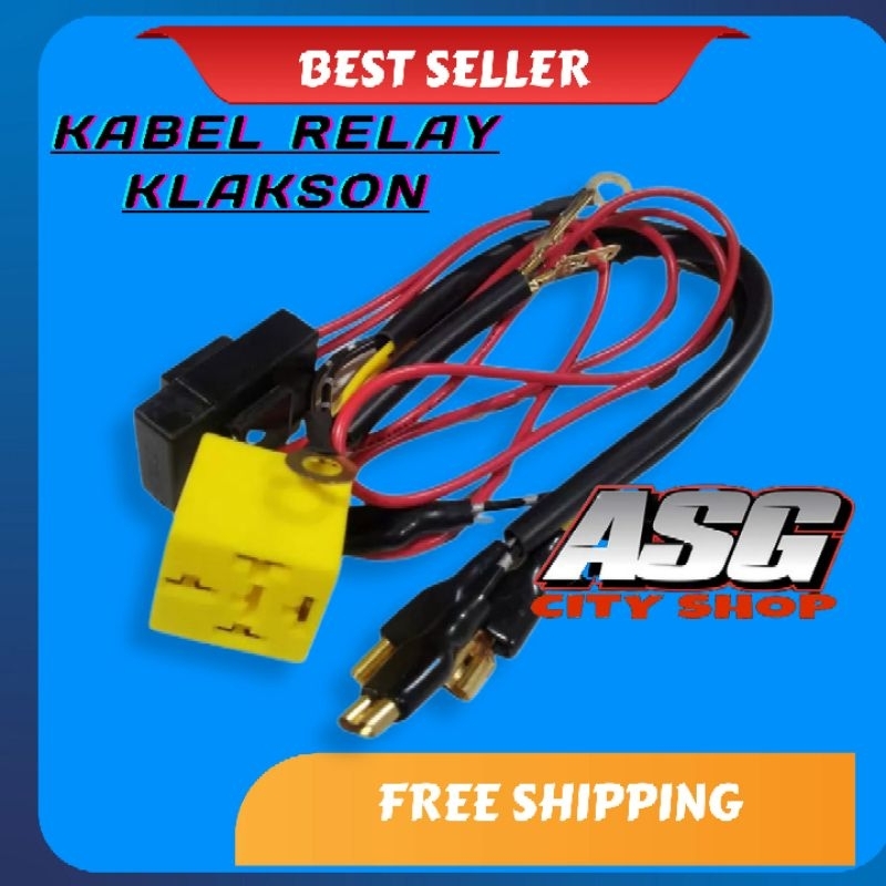 Kabel Set Dan Relay Motor Klakson 12V 80A / Kabel Set Klakson Motor