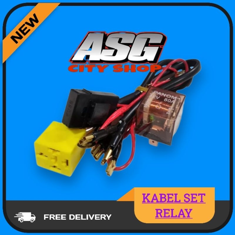 Kabel Set Dan Relay Motor Klakson 12V 80A / Kabel Set Klakson Motor