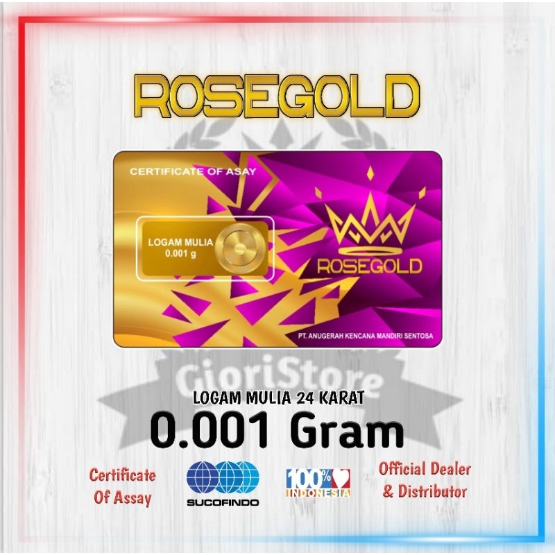 NANOGOLD 0.001 Gram Logam Mulia Emas Mini 24 Karat