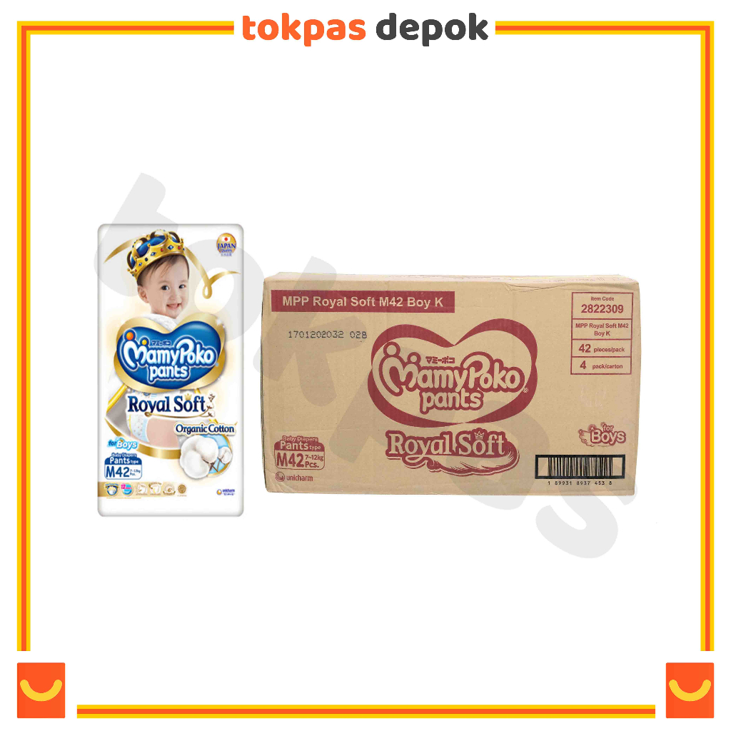 Terlaris [KHUSUS GOJEK/GRAB] 1 Karton MamyPoko Pants Royal Soft Organic Cotton M42 / L34 / XL30 /