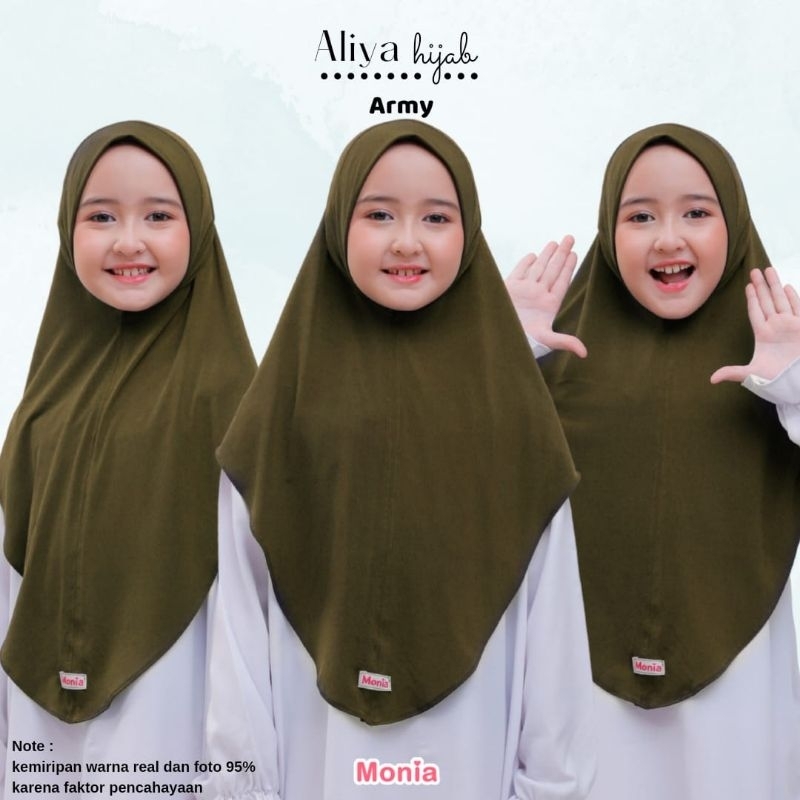 Aliya hijab by monia | kerudung anak sekolah bahan jersey premium