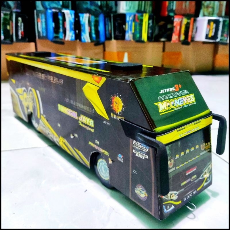 Miniatur Bus Telolet Basuri Tunggal Jaya Full Lampu