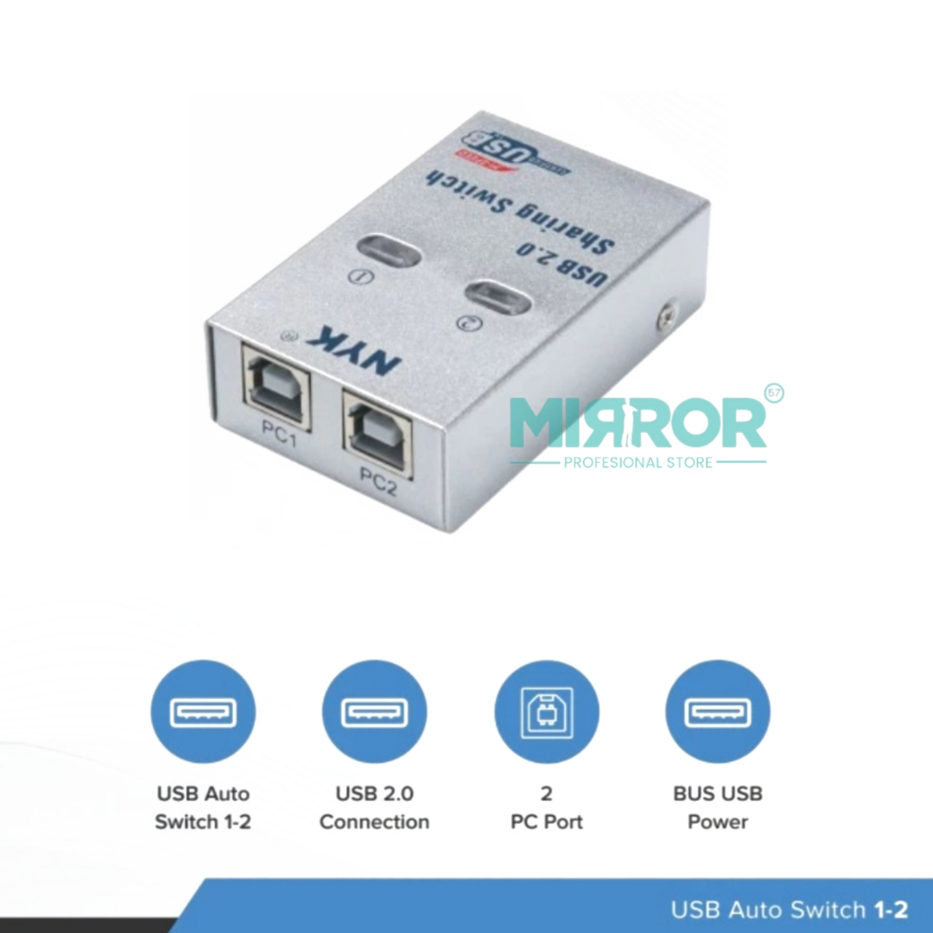 USB NYK Sharing Switch 2 Port USB Auto Data Switch