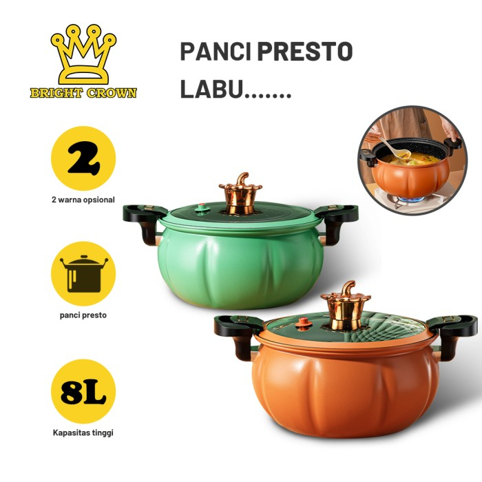 Presto Labu 7 LIter 28 cm Pressure Cooker Pot Premium Quality / Panci Presto Labu Anti Lengket